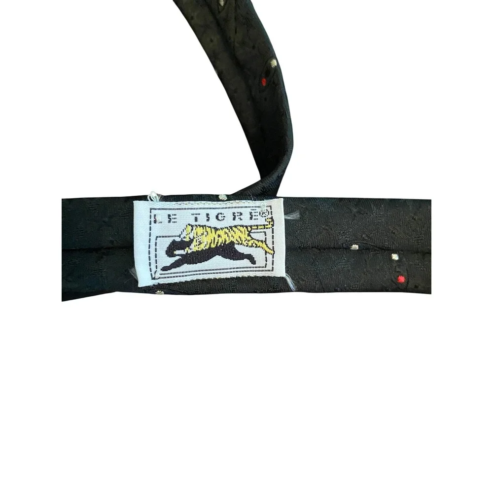Black n Bianco Boys Zipper Tie Solid‎ Black & Le Tigre Vintage Dotted Skinny Tie